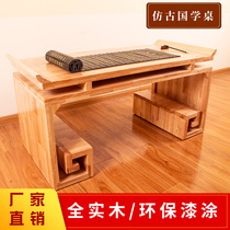 Kindergarten Solid Wood National School Table Chinese Children Calligraphy Table Training Course Classroom Desks And Chairs Elementary School Students Private School Painting