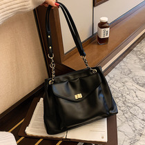 High level Sensation Large Capacity Package Bag Women 2021 New Fashion Genuine Leather Skew Satchel Bag 100 Hitch Chain Single Shoulder Bag