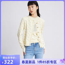 LILY2022 Spring New Womens Dress Foreign Air Retro Temperament Playful Apple Pattern Round Collar Workout Knitwear