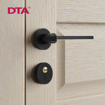 Black door lock Modern simple zinc alloy bedroom universal double lock tongue Household indoor split mechanical door lock
