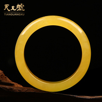  Tianguang Hui natural amber beeswax concentric bracelet yellow honey amber bracelet mens and womens jewelry gift with certificate