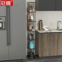 Kitchen slit storage rack next to the refrigerator ultra-narrow gap storage rack small size 20CM wide floor multi-layer