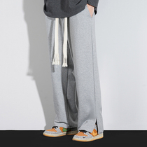 Straight tube pants male vertical loose high street leisure pants spring and autumn broad legs and Korean edition tide gray pants