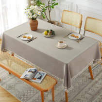 Pure colour table cloth art thickened vegetarian colour minimalist table cloth cotton linen Nordic modern tea table tennis red rectangular table cloth