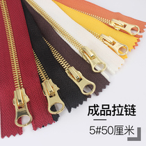 DIY handmade leather hardware accessories 3# 5# corn teeth metal 50cm finished zipper