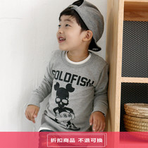 Spot] Hanyi pony ㊣Korea imported childrens clothing boy autumn style simple cartoon skull wild T