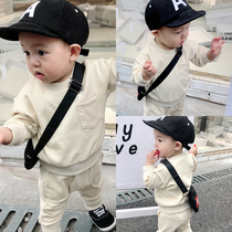 Baby suit Spring out sweatshirt Two sets of male babies spring clothes Spring and autumn 3 Pure cotton 0-1-2 years old wearing clothes