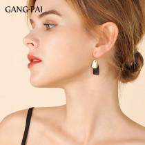 925 Silver Hook Fashion Advanced Sense Joker Earrings Female Simple Temperament Small Color Patchy Earrings French Net Red Ear Hook