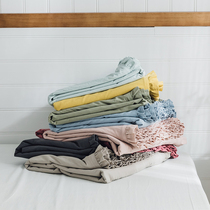 Day Style Wind Pure color washed cotton by cover 1 5 2 0 2 2 m Personality pleated edge All cotton single Quilt Cover