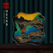 Zhu Bingren Tongxin Zhongxin creative and simple home storage dry soaking water tray Hongxi gathering copper tea tray