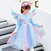 Princess Aisha Skirt Girl Rainbow Wings DRESS AND SNOW CHIC EDGE LOVE SAND NEW AUTUMN WINTER LONG SLEEVE BRIGHT SHEET SKIRT