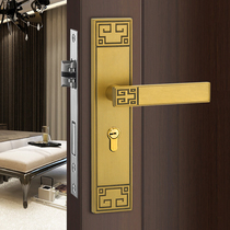 New Chinese door lock Indoor bedroom door lock Household wooden door Silent magnetic door lock Bathroom universal door handle