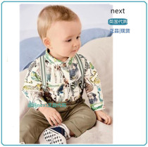 Spot UK NEXT Boy clothing Spring new male baby Long sleeves Animals printed shirt next back with pants dress