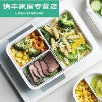Picnic microwave fruit box adult heating student lunch box split lunch box with transparent lid lunch box