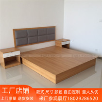 Express hotel bed hotel furniture single room bed full set of custom TV cabinet sofa soft bag backrest apartment room bed