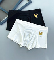 Summer ice silk panties Cute Mickey mens boxer shorts Seamless womens briefs couple panties 2 packs