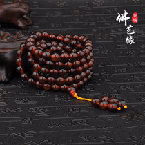 Natural mountain tortoise shell Buddha pearl 108 imitation ancient apple round pearl candida hand string hand chain penetrating prose bead