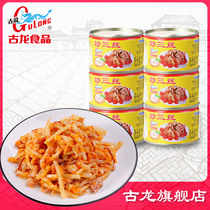 Cologne food fried three silk canned cold vegetables ready-to-eat pork bamboo shoots spicy side dishes specialty rice snacks 198g*6