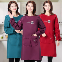 Apron with sleeves home kitchen waterproof and oil-proof cooking adult gown women men winter long sleeve overalls fashion fashion