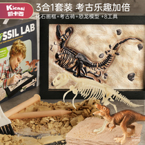 Kicasi Kaikasi childrens handmade diy making overlord skeleton dinosaur fossil archaeological excavation toy boy
