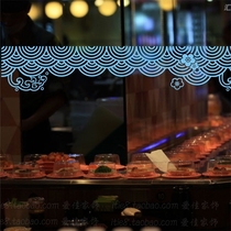 Japanese Waves waist line Japanese and wind sushi sushi sushi shop window glass door decoration wall sticker