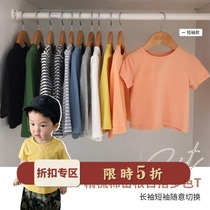 L mother baby T-shirt short sleeve baby long sleeve shirt summer dress stripe round neck Child Base shirt childrens T-shirt