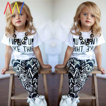 Kids Clothes Summer Girls Suits T-Shirt Long Pants for girl