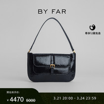 BY FAR Miranda Black Snake Striped Cow Leather Tofu Axillary Bag STICK BAG RETRO HANDBAG SINGLE SHOULDER WOMAN BAG