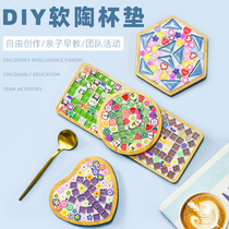 Mosaic DIY handmade coaster soft pottery material bag parent-child early education activities creative kindergarten Christmas gifts
