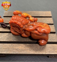  Yunnan natural jade A goods Huanglong jade overlord Pixiu pendant chicken blood red jade same authentic