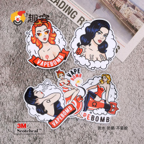 5 retro beauty waterproof suitcase stickers luggage airport check stickers trolley case notebook stickers
