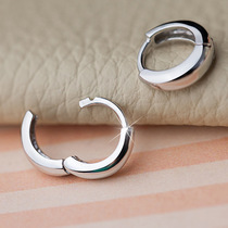 S925 all-body sterling silver ear buckle women dont need to pick men and women live models simple glossy niche fashion ear rings to sleep