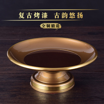 Buddha with Taiwanese craft pure copper antique fruit plate home for the Buddha Guanyin God of Wealth tribute to the plate fruit plate indoor retro