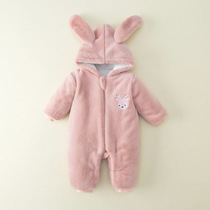 New imitation rabbit hair baby sleeping bag autumn and winter New thick male and female baby available kick-proof conjoined pajamas
