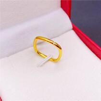 Zhou Dafu Huanmei 18K gold inlaid diamond ring small square ring closed mouth shake sound drill ring fine ring 16K gold small square ring