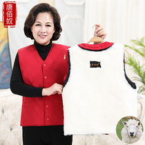 Winter in the elderly wool vest female fur mother dress vest thickening Waistcoat Vest grandma a cotton-padded jacket
