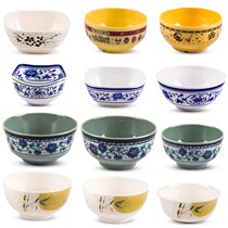 Mianqing Blossom Porcelain Tableware Imitation Porcelain Chinese Mutton Soup Bowl Plastic Small Bowl Restaurant Hotel Rice Bowls Wholesale Porridge Bowl