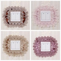 Lace switch wall sticker fabric protective cover Living room household pun cover Light switch cover socket decoration 