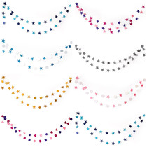 Five-pointed star banner birthday party baby year old layout background wall living room dessert table hanging ornaments