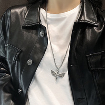 ins cold air titanium steel angel hip hop men women tide autumn winter long chain necklace pendant sweater chain accessories