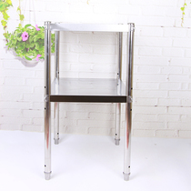 Stainless steel floor-to-ceiling square two-layer kitchen microwave stove rack double-layer bowl rack oven rack storage shelf