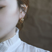 Silver Bench s925 silver needle gold plated earrings 2021 New wave qi profiles approb. 100 hitch Hollowed-out Circle Earrings