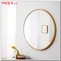 Nordic Minimalist Stainless Steel Wall Hanging Round Mirror Dresser King Size Makeup Mirror Wall Hanging Mirror
