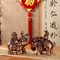 Chinese auspicious ornaments a pair of elephant home decorations living room ornaments office porch mascot furnishings