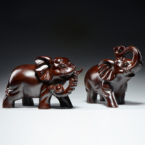 Ebony pair of absorbent elephant carving ornaments Elephant Home office decoration Decorative crafts Housewarming gifts