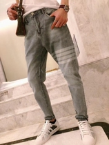 Xiaomin tide Thom Browne TB spring and summer fashion jeans Classic wild slim small feet trousers men