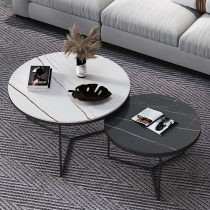 Coffee table Light luxury modern small apartment rock board living room small size flower few round net red simple small table Small coffee table