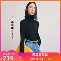 LILY2022 winter new womens clothing fashion solid color commuting models warm high collar slim wool sweater bottoming shirt women