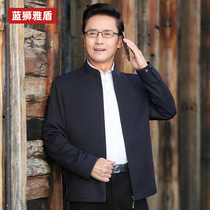 Dad spring jacket thin middle-aged mens spring and autumn coat middle-aged mens coat 50-year-old casual jacket