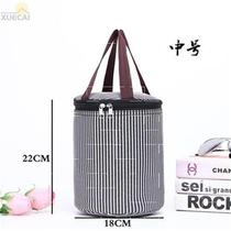 Round lunch box bag e large waterproof and oil-proof portable w lunch box bag lunch box with rice at work X bag thickened aluminum foil